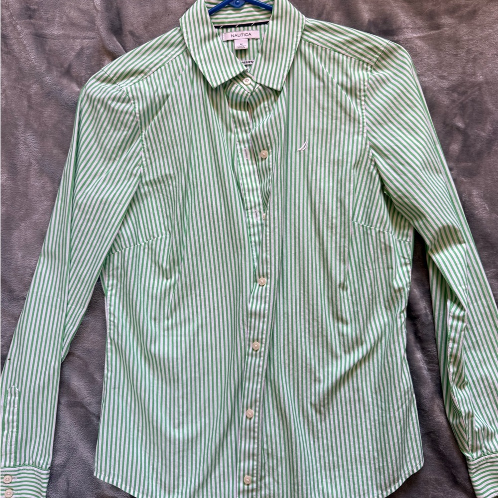 Nautica Green Striped Shirt